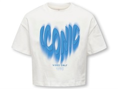 Kids ONLY t-shirt cloud dancer with blue print  